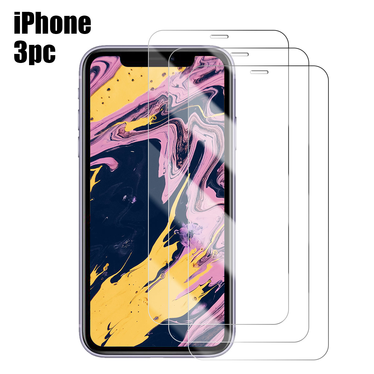 Protecteur d'écran pour iPhone, 3 pièces, en verre guatémaltèque, pour 11 12 Pro Poly X XS Max 14 plus 7 8 6 6S Plus 5 5S SE 2020 max n° 4