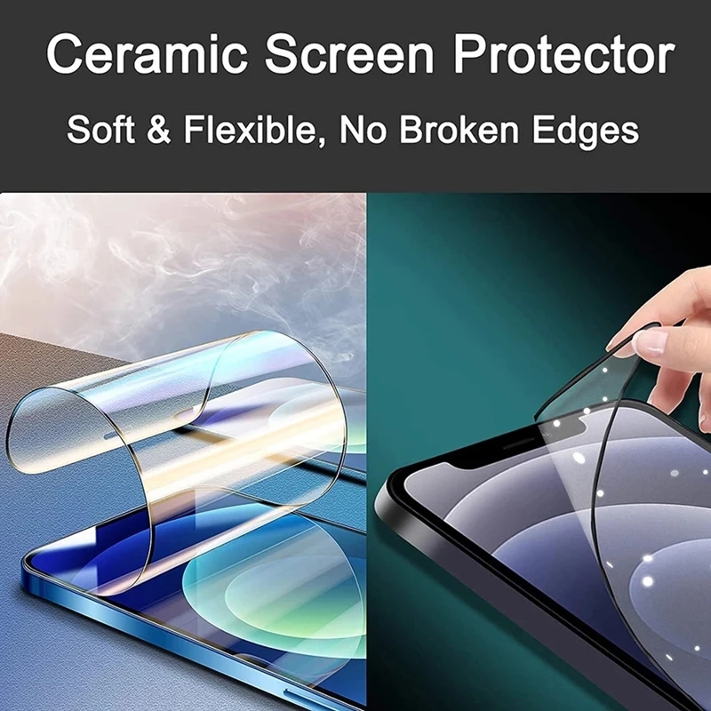 Film protecteur d'écran en céramique souple HD pour iPhone, pas de verre, iPhone 14 11 12 13 Pro Max Mini XS MAX X Poly 6 15 8 7 Plus SE, 5 pièces n° 2