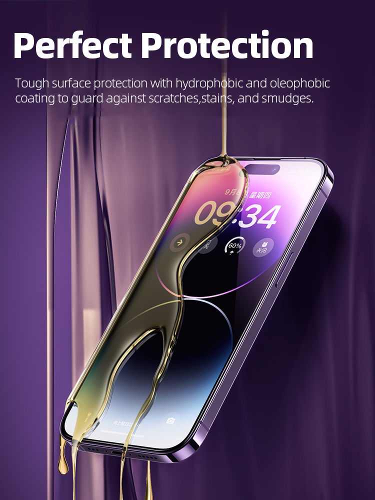 Protecteur d'écran pour iPhone, protection complète contre la poussière, Film en verre trempé HD 2,5d avec bords, pour modèles 13, 14 Pro Max Plus n° 5
