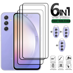 Protecteur d'écran, 6 en 1, en verre trempé, 5G, pour Samsung Galaxy A54 S20 FE A51 A52 A53 A14 A34 A54