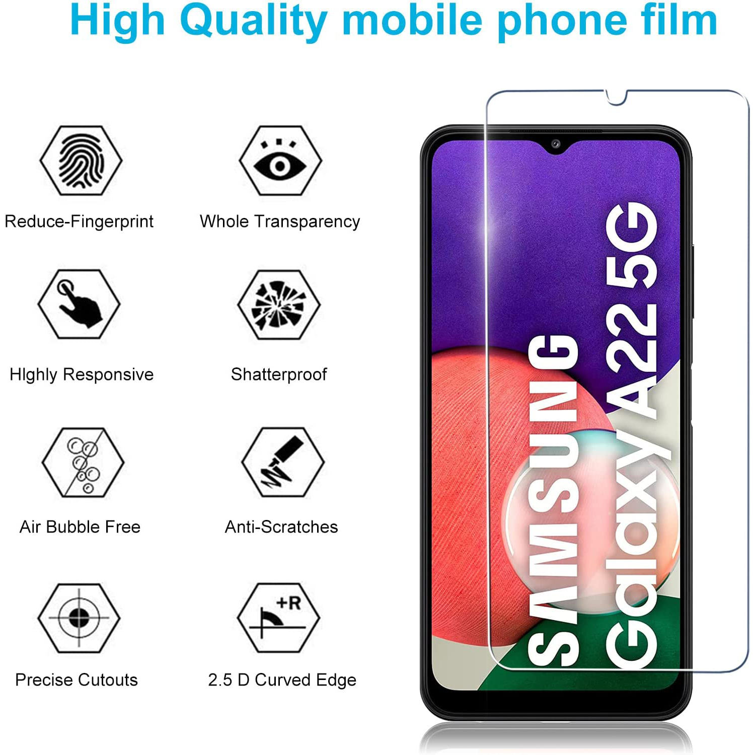 2/4Pcs Verre Protecteur D'écran Pour Samsung Galaxy A22 A22s 5G A22-5G Guatemala Film De Verre n° 3
