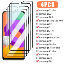 Protecteur d'écran à couverture complète, en verre trempé pour Sansung S22 S21 S20 FE 5G A72 A52 A04 A73 A33 A23 A13 5G, 4 pièces small picture n° 1