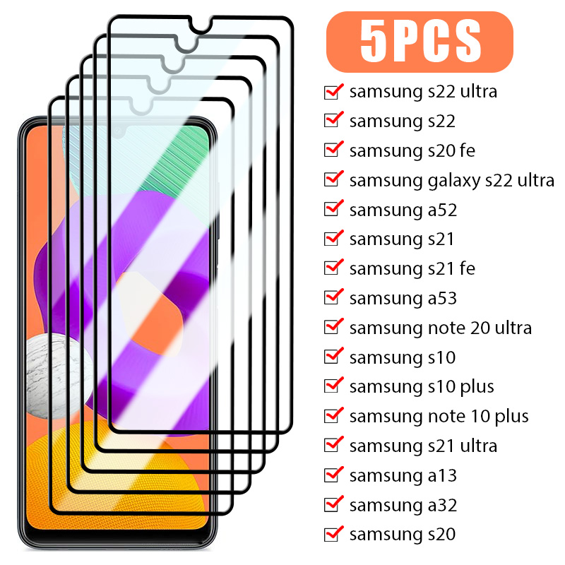 Film à couverture complète en verre, 5 pièces, pour Samsung Galaxy A13 A53 5G A52S A22 A23 A32 A33 A73 A71 A72 A31 A32 S20 S21 FE n° 1