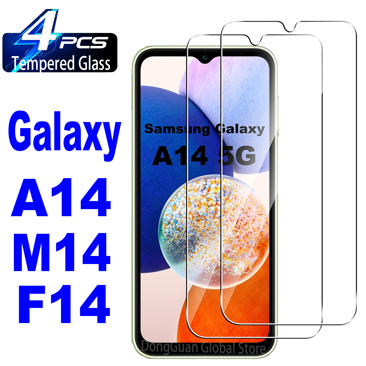 Protecteur d'écran, 2 ou 4 pièces, Film en verre trempé pour Samsung Galaxy A14 M14 F14 5G n° 1