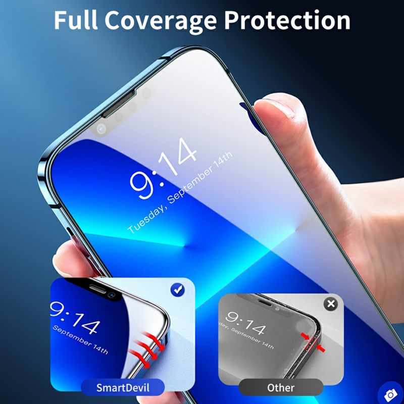 Verre de protection complet 60D pour iPhone, protecteurs d'écran, iPhone 13, 12, Mini, 14, Pro, 15, 11, X, Poly, XS, MAX, 6, 7, 8 Plus, 4 pièces n° 2