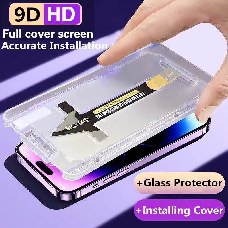 Protecteur d'Écran en Verre 9D pour iPhone, Couverture Complète pour Modèles 14, 13, 12, 11 Pro Max, X, Poly XS MAX, 14 Plus n° 1