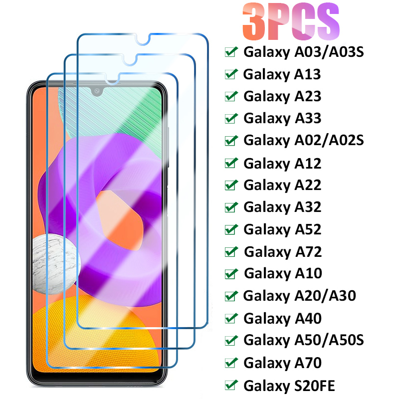 Verre de protection pour Samsung, Protecteur d'écran, A52, A32, A72, A02, A12, A22, A30S, A10, A20, A50, A70, A03, A13, A23, A33, Verre, 3 pièces n° 1