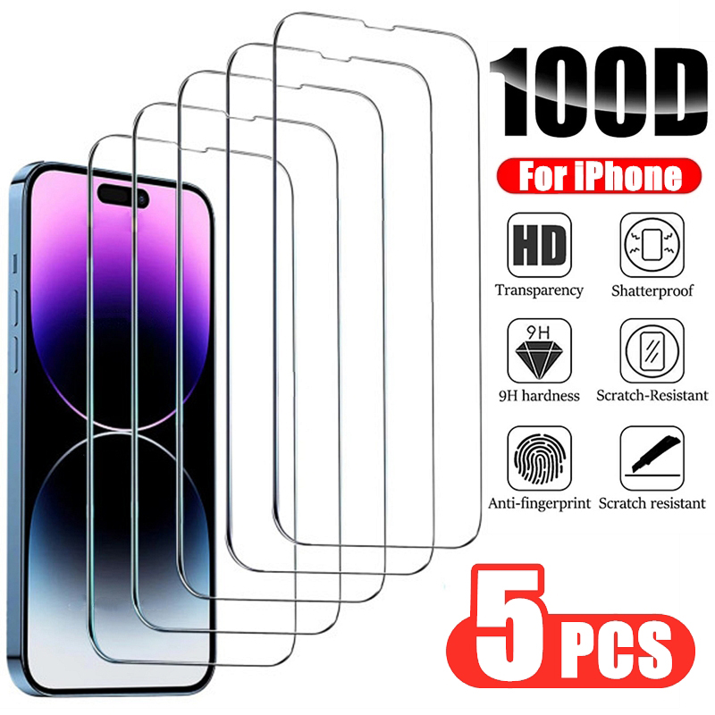 Protecteur d'écran en verre Guatemala pour iPhone, iPhone 14 Pro Max, 6, 6S, 7, 8, 14 Plus, 13, 12, 11 Pro Max, Mini, Poly, XS, X, SE, 5 pièces n° 1