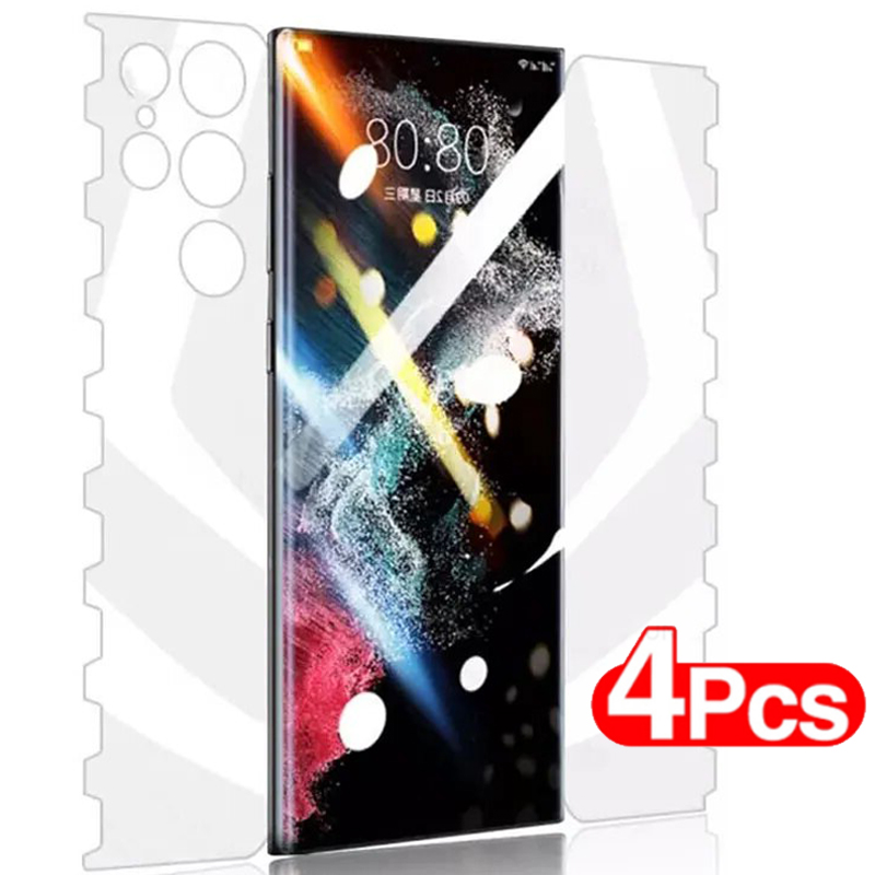 Protecteurs d'écran papillon pour Samsung, film hydrogel, Galaxy S23, S22, S21, S20 Ultra FE, S8, S9, S10, Note 8, 9, 10, 20 Plus, 360, 4 pièces n° 1