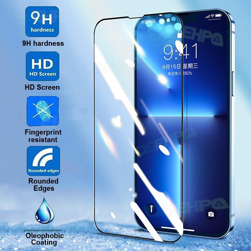 Protecteur d'écran en verre anti-éclatement pour Apple iPhone, film de protection pour iPhone 14 Plus, 13, 12, Mini, 11 Pro, X, Poly, XS Max, Guatemala, 9H, 3 pièces n° 2
