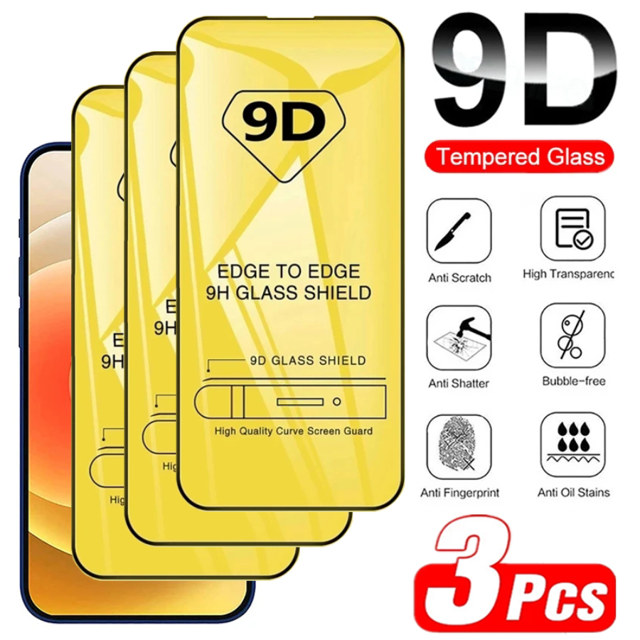 Protecteur d'Écran en Verre 9D pour iPhone, 3 Pièces, Article pour 11 Pro Max 12 13 Mini 15 14 Plus XS MAX X Poly 7plus 8 n° 1