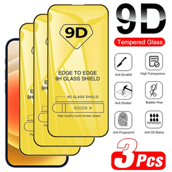 Protecteur d'Écran en Verre 9D pour iPhone, 3 Pièces, Article pour 11 Pro Max 12 13 Mini 15 14 Plus XS MAX X Poly 7plus 8 small picture n° 1