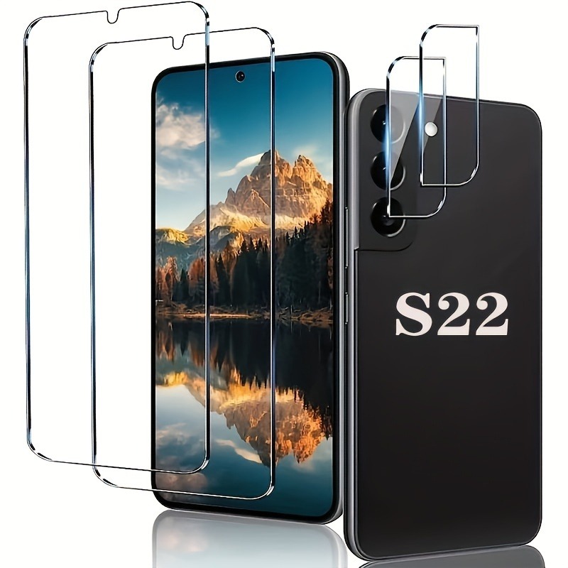Protecteur d'Écran et d'Appareil Photo en Verre 9H, Film pour Samsung Galaxy S22 S23 Ultra S21 Plus S20 Plus, 2 + 2 Paquets n° 1