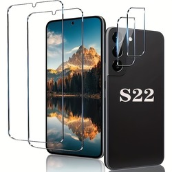 Protecteur d'Écran et d'Appareil Photo en Verre 9H, Film pour Samsung Galaxy S22 S23 Ultra S21 Plus S20 Plus, 2 + 2 Paquets small picture n° 1