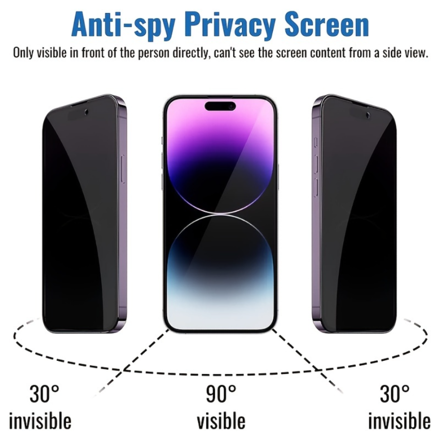 Protecteurs d'écran de confidentialité pour iPhone, film de confidentialité, verre guatémaltèque, iPhone 15, 14, 13, 12, 11 Pro Max, 12, 13 Mini n° 2