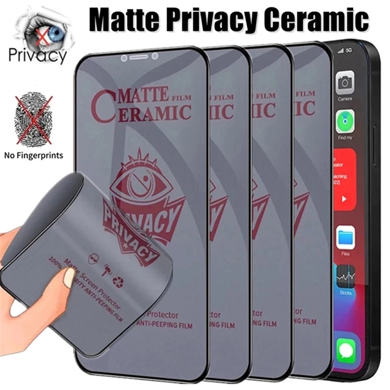 Protecteur d'écran de confidentialité en céramique pour iPhone, film de protection anti-espion en verre poly, 256, 15, 14, 11, 12, 13 Pro Max Plus, XS, 3 pièces n° 1