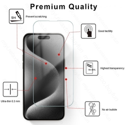 Verre de protection pour Apple iPhone, 4 en 1, 9H, Film protecteur d'écran pour objectif de caméra HD, iPhone 15 Pro Max Plus small picture n° 3