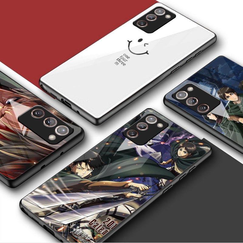 Étui en verre pour Samsung Galaxy Note 20 Ultra 10 Plus 8 9 S20 FE S21 S22 Ultra Bumper, coque, anime Attack on Titan Guatemala n° 6