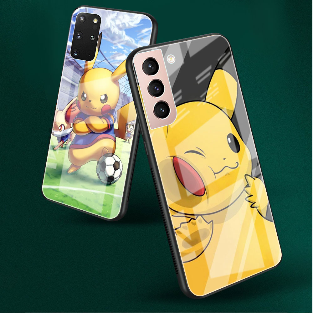 Coque en verre pour Samsung Galaxy, S22, Ultra, S20, Plus, S21, FE, Note 20, 10, S10, Lite, S9, S10e, Guatemala, Cartoon, Pokemon, Phone Cover n° 6