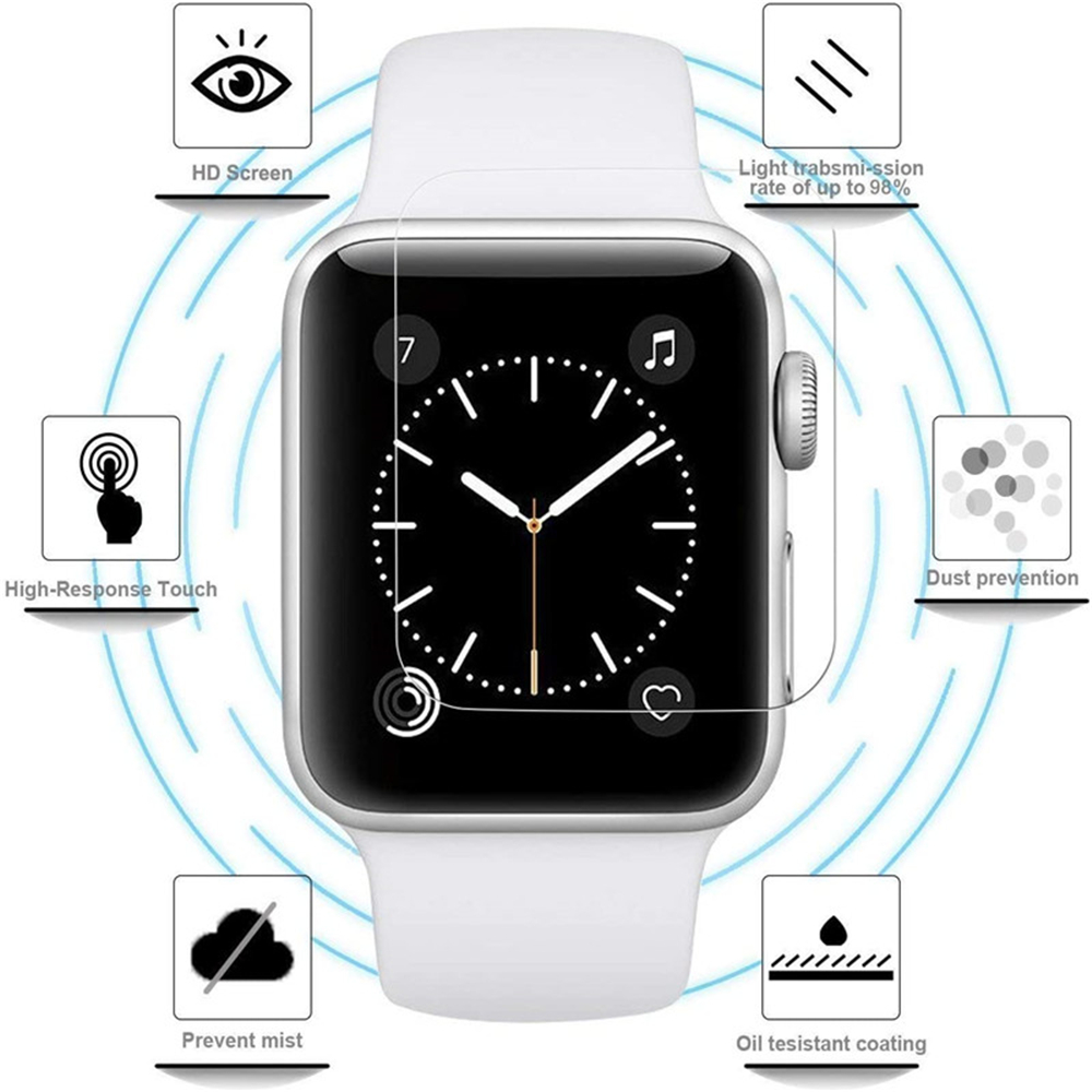 Protecteur d'écran pour Apple Watch, Film de protection en verre HD, iWatch 6, SE, 5, 4, Série 7, 8, 44mm, 40mm, 45mm, 41mm, 38mm, 42mm n° 4