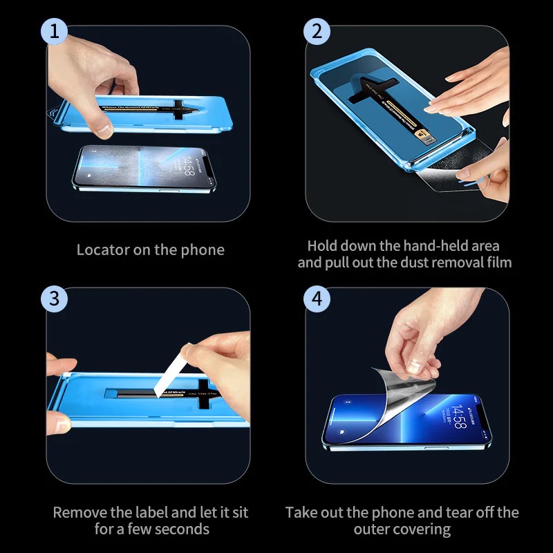 Protecteur d'écran pour iPhone 14 Pro Max 12 13, verre anti-poussière, avec Kit d'installation, anti-Explosion, sans bulles, magicjohn n° 3