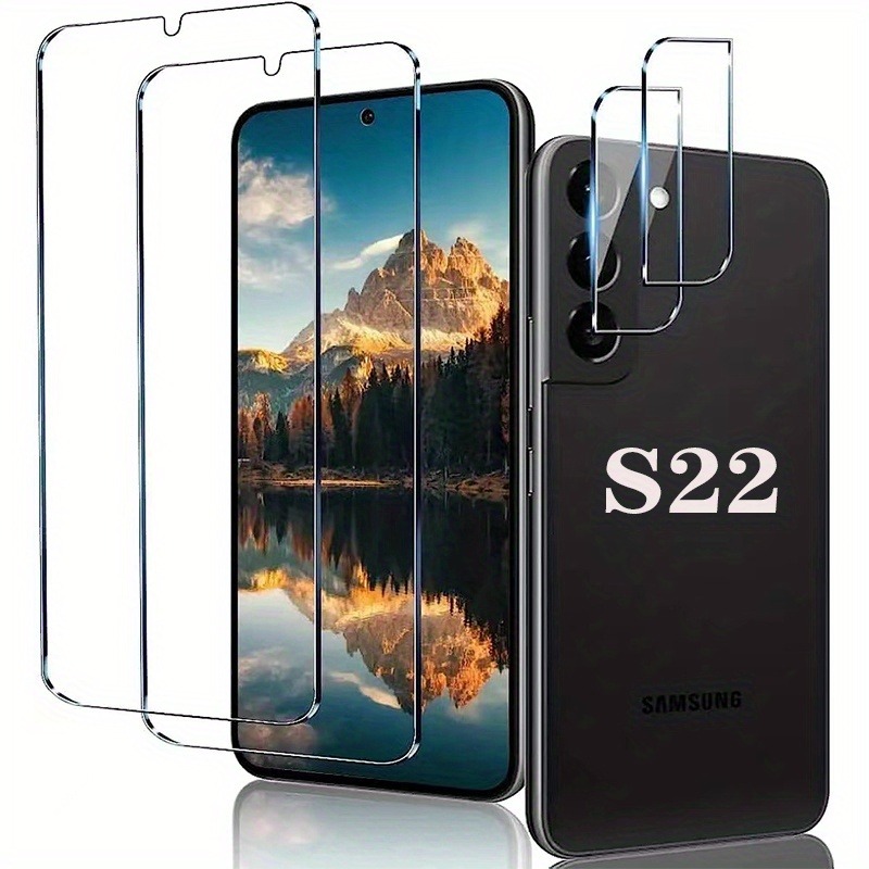 Protecteur d'Écran et d'Appareil Photo en Verre 9H, Film pour Samsung Galaxy S22 S23 Ultra S21 Plus S20 Plus, 2 + 2 Paquets n° 3
