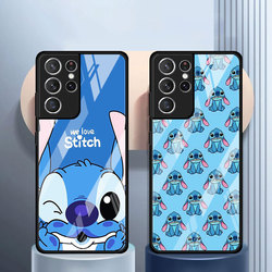 Coque en verre pour Samsung Galaxy, S23, S9, S10e, S10 Lite, S22 Ultra, 5G, S20, FE, S21 Plus, Funda, Guatemala, CAN o Stitch, Disney Cartoon