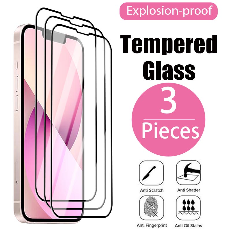 Protecteur d'Écran pour iPhone, Couverture Complète en Verre Guatemala, pour Modèles 14 Pro, Poly, X, XS Max, 13, 12, 11 Pro Max, Mini, 14 Plus, SE, 3 Pièces n° 1