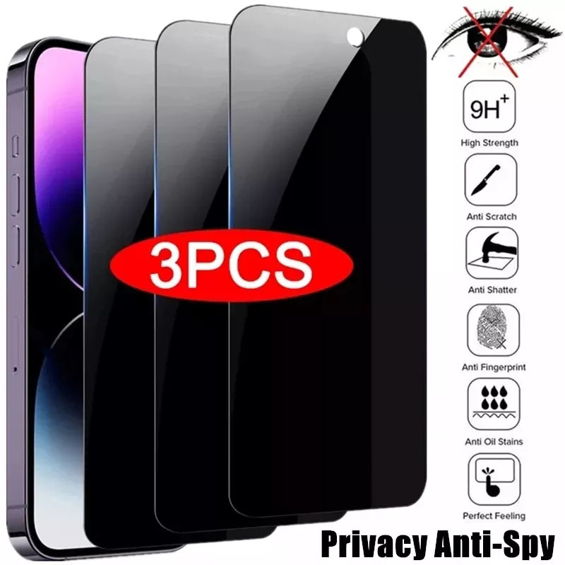 Protecteur d'écran de confidentialité pour iPhone, verre anti-espion pour iPhone 14 Pro Max, 13, 12, 11, XS Max, Poly 7, 8 Plus, SE, 2022, Guatemala, 3 pièces n° 1