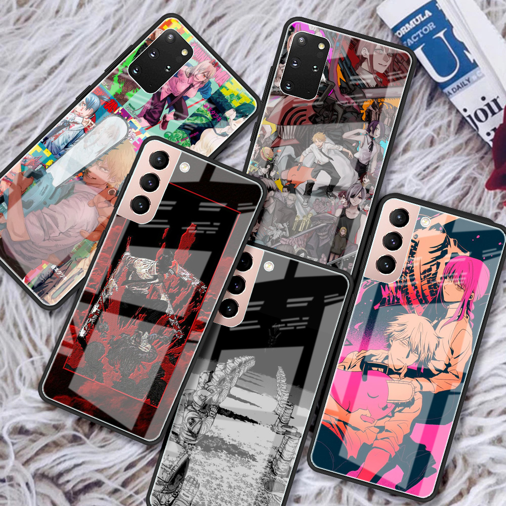 Coque en verre pour Samsung Galaxy S22 Ultra S21 Plus S20 FE Note 20 10 Lite S10 S9 S8 S10e, housse de téléphone, homme tronçonneuse Anime Guatemala n° 1