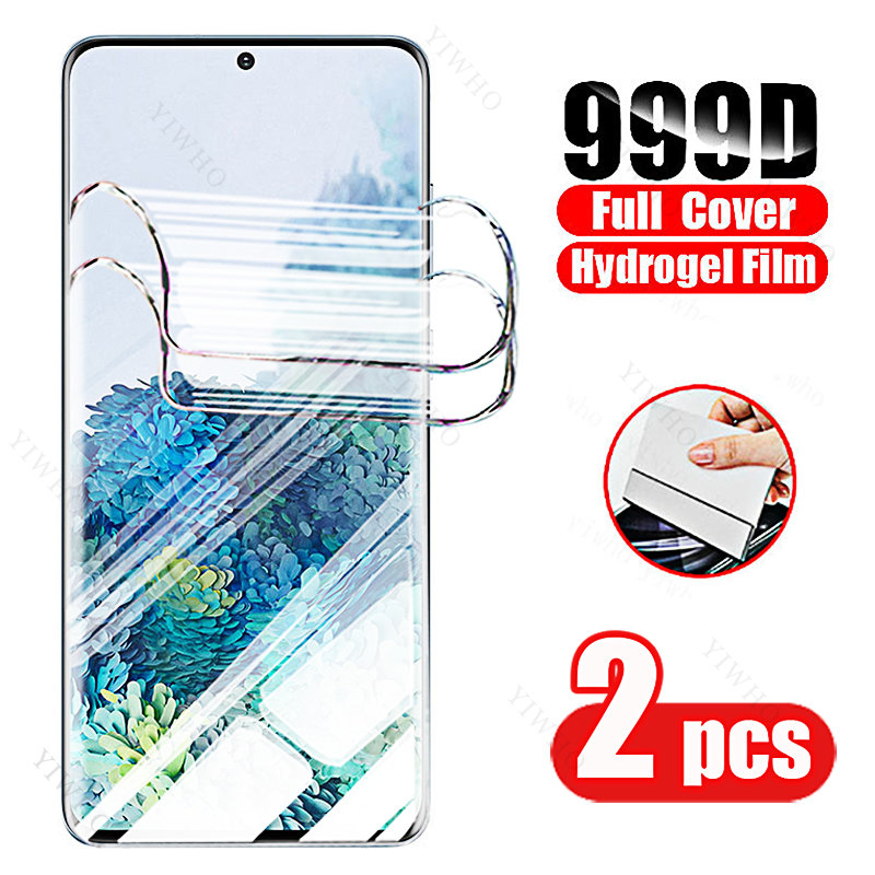 Protecteur d'écran 4 en 1 pour Samsung Galaxy S20 + Plus 5G, film hydrogel souple, couverture complète 3D pour Samsung S 20 + 20Plus, objectif d'appareil photo n° 2