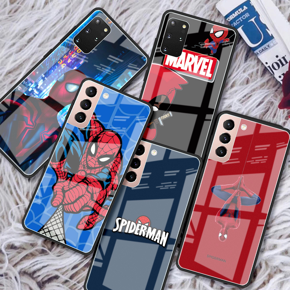 Étui en verre pour Samsung Galaxy S22 Ultra, S21 Plus, S20 FE, Note 20, 10 Lite, S10, S9, S8, S10e, Guatemala, SpiderMan, Marvel, Juste de téléphone n° 1