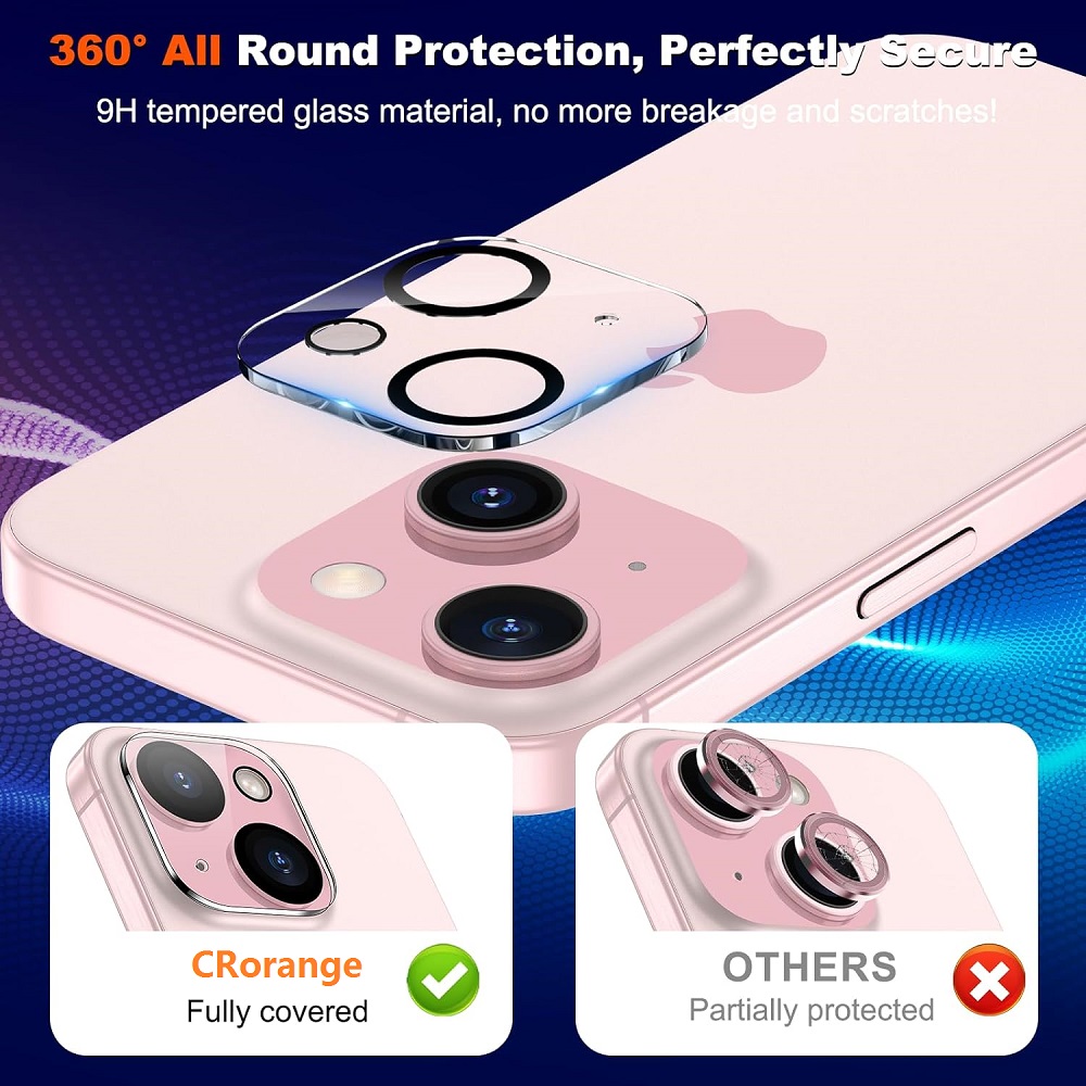 Protecteur de verre d'objectif d'appareil photo 3D 3 en 1, protecteur d'objectif HD pour iPhone 11 12 13 14 15 Pro Max, film d'appareil photo pour iPhone 14 n° 3