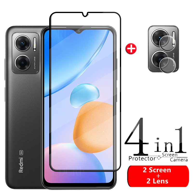 4-en-1 Pour Redmi 10 5G Verre Pour Xiaomi Redmi 10 5G Verre Trempé 9H HD Pleine Couverture Colle Protecteur D'écran Redmi 10 5G Lentille En Verre n° 1