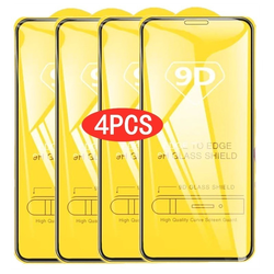 Protecteur d'écran en verre 9D pour iPhone, verre de protection pour iPhone 13 12 11 Pro Max X Poly XS Max 7 8 6S Plus 12Pro, 2 pièces, 4 pièces