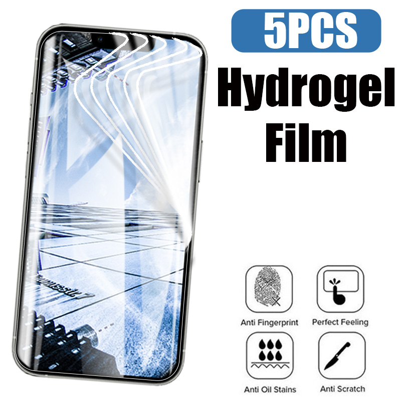 Film Hydrogel en verre trempé à couverture complète pour iPhone, 5 pièces, pour iPhone 14 7 8 6 Plus Xs Max XR X SE 2022 n° 1