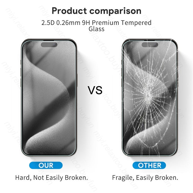 Verre de protection pour Apple iPhone, 4 en 1, 9H, Film protecteur d'écran pour objectif de caméra HD, iPhone 15 Pro Max Plus n° 6