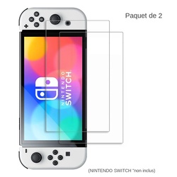 DATA FROG – protecteur d'écran en verre trempé, 2 pièces, Film en verre transparent pour Nintendo Switch OLED 9H HD small picture n° 6