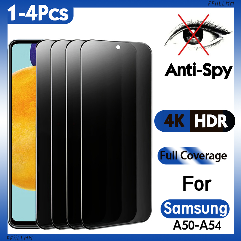 1-4 PCS Privacy Protecteur d’écran en verre trempé pour Samsung A50 A51 A52 A53 A54 Film de confidentialité anti-espion pour Samsung A52 A51 A53 5g n° 1