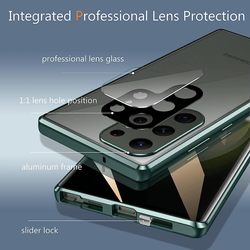 Coque magnétique en alliage métallique pour Samsung Galaxy, coque de protection en verre anti-espionnage, écran Full Surround HD, 360 °, S21, S22, S23 Ultra small picture n° 4