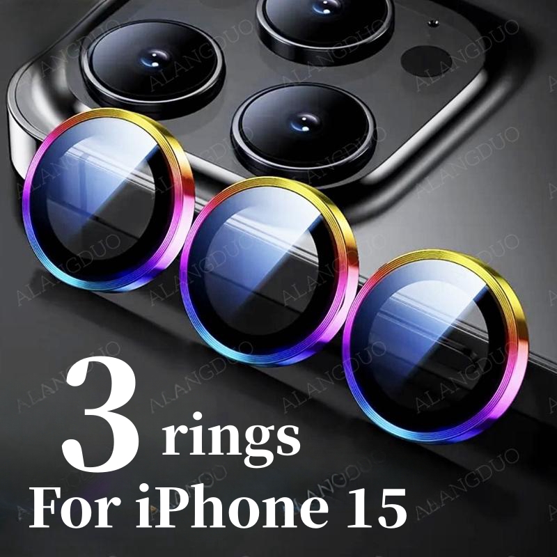 Couvercle de protection d'objectif pour iPhone, verre guatémaltèque, 3 lentilles, iPhone 15 Pro Max, 15 Plus, 14, 13 n° 1