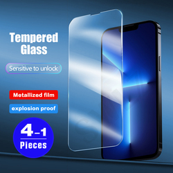 Protecteur d'écran pour iphone, 1 à 4 pièces, film en verre trempé 9H pour modèles 6 6s 13 12 11 Pro X XS Max XR SE 2020 8 7 Plus