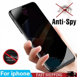 Protecteur d'écran noir anti-espion 3D pour iPhone, film de protection en verre pour iPhone 14 15 13 12 11 Pro Max X XS Poly 7 8 Plus Mini SE