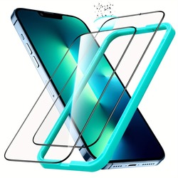 Protecteur d'écran en verre pour iPhone, film de protection pour iPhone 14 Pro Max 12 13 Mini 11 Pro 15 Plus 7 8Plus X Poly XS Max, 2 pièces