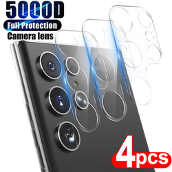 Protecteur d'objectif d'appareil photo 3D en verre du Guatemala, couverture arrière transparente pour Samsung Galaxy S23 S22 Plus Ultra S21 S20 FE 5G, 4 pièces