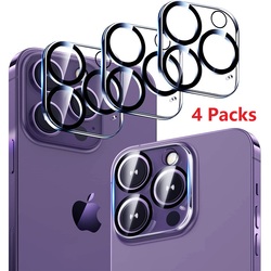 Protecteur d'objectif d'appareil photo en verre pour iPhone, protecteur d'appareil photo pour iPhone 15, 15Pro, 14 Plus, 13 Mini, 12, 11 Pro Max, Guatemala, 4 pièces