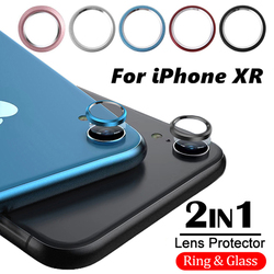 Bague de Protection d'objectif d'appareil photo en métal pour iPhone XR, Film de Protection d'objectif arrière en alliage de verre pour iPhone XR