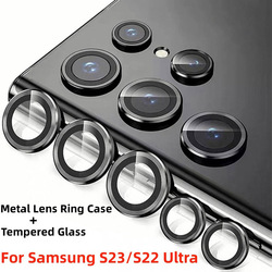 Protecteur d'écran d'objectif de caméra en verre, anneau d'objectif en métal, Samsung Galaxy S23, S22 Ultra Plus, S23 Ultra