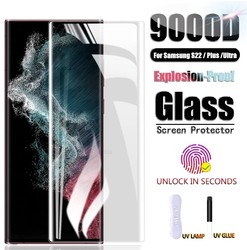 Protecteur d'écran en verre pour Samsung Galaxy, 9000D, UV, Guatemala, S23, S22, Ultra S21, S20 Plus, Note 20, Ultra 9, 10, 5G, S10, S9, S8, S10E