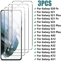 Protecteurs plein écran pour Samsung Galaxy, verre Guatemala, S23, S22, S21 Plus, S20 Fe, A21S, A71, A51, A12, A02S, A22, A32, A52, A72, 5G, 3 pièces
